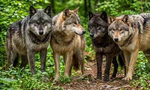 Loups au parc Pairi Daiza près de la Ferme de Sorval dans le nord de la France