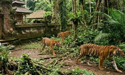 Tigres au parc Pairi Daiza près de la Ferme de Sorval dans le nord de la France